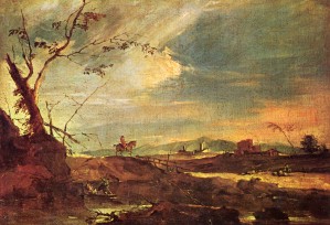 Landschaft mit Reiter